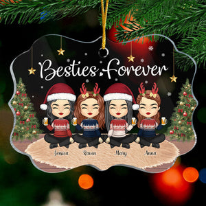 We Are Besties Forever - Personalized Custom Benelux Shaped Acrylic Christmas Ornament - Gift For Bestie, Best Friend, Sister, Birthday Gift For Bestie And Friend, Christmas Gift