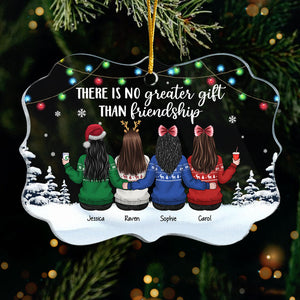Friendship Is The Greatest Christmas Gift - Personalized Custom Benelux Shaped Acrylic Christmas Ornament - Gift For Bestie, Best Friend, Sister, Birthday Gift For Bestie And Friend, Christmas Gift