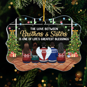 The Love Between Us Is One Of Life's Greatest Blessings - Personalized Custom Benelux Shaped Acrylic Christmas Ornament - Gift For Family, Christmas Gift