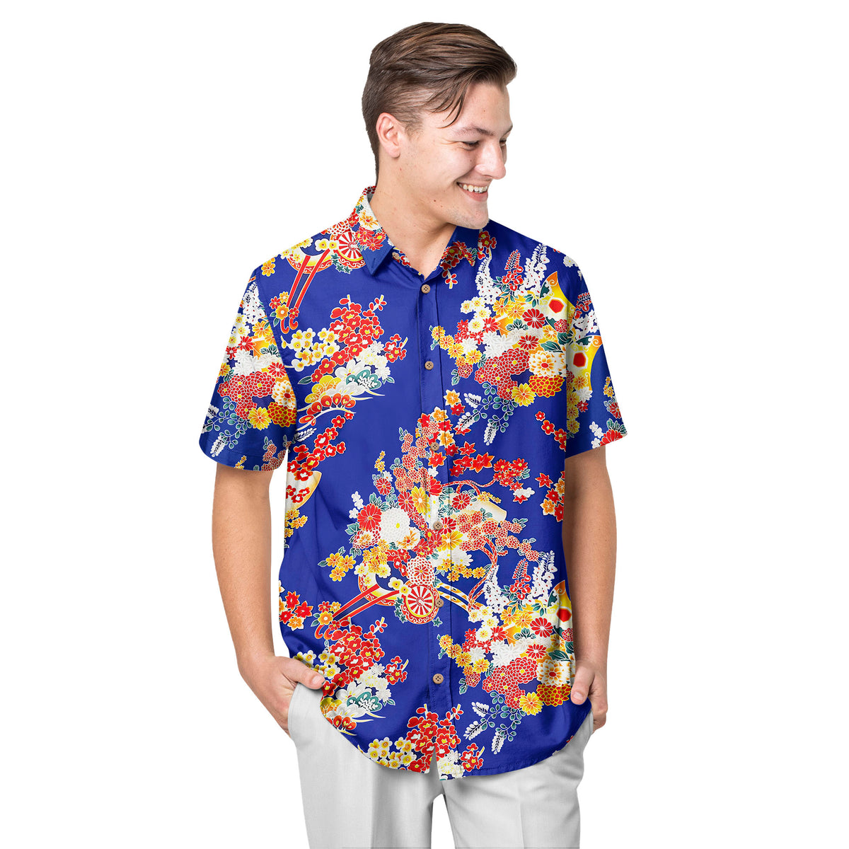 Happy Summer Colorful Flowers - Hawaiian Shirt - Gift For Men