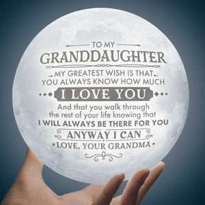 I'll Always Be There For You - Moon Lamp - To My Granddaughter, Gift For Granddaughter, Granddaughter Gift From Grandma, Birthday Gift For Granddaughter, Christmas Gift