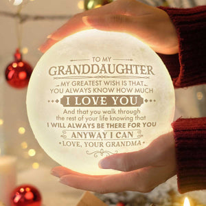 I'll Always Be There For You - Moon Lamp - To My Granddaughter, Gift For Granddaughter, Granddaughter Gift From Grandma, Birthday Gift For Granddaughter, Christmas Gift