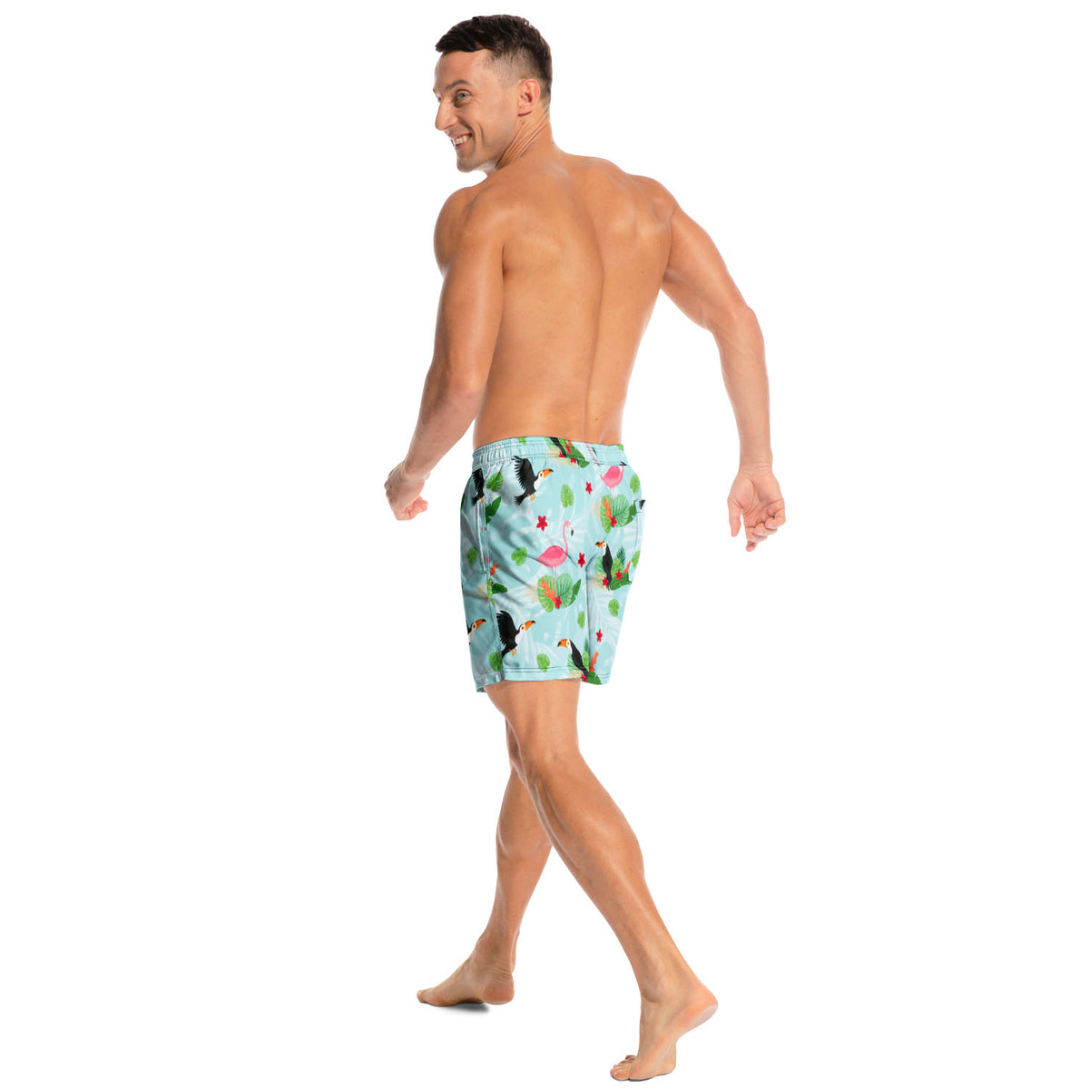 Tropical Flamingo - Men Swim Trunks - Gift For Men