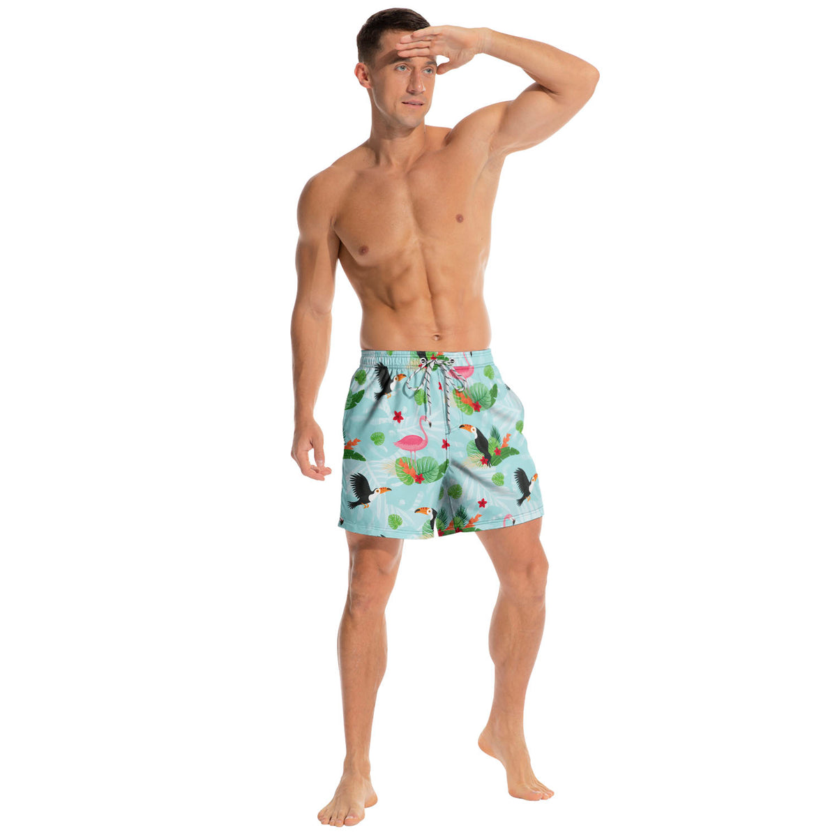 Tropical Flamingo - Men Swim Trunks - Gift For Men