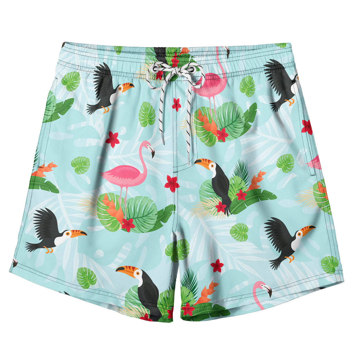 Tropical Flamingo - Men Swim Trunks - Gift For Men