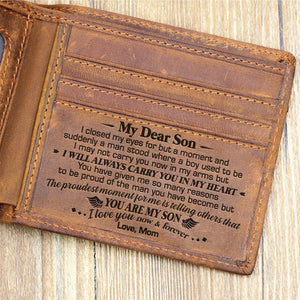 Son Gifts from Mom, Wallets for Men, Wallet for Teen Boys, Gift for Son, Graduation Gifts, Wallet for Son from Mom, Mens Wallets, Mens Wallets Bifold Leather, Wallet for Men