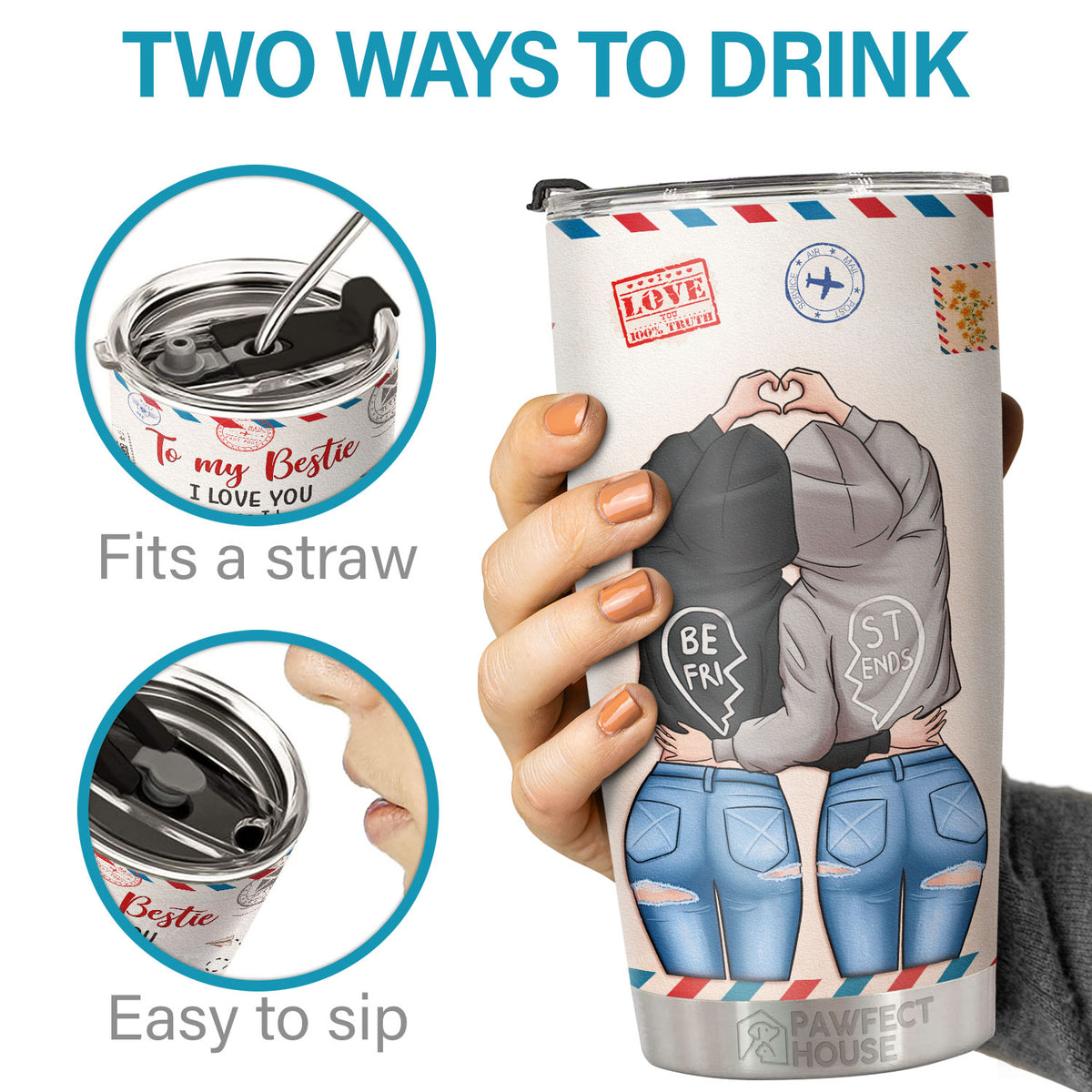 Pawfect House 20oz Tumbler - Thank You For Standing By My Side - Stainless Steel Insulated Tumbler Cute Tumbler For Womens Birthday Gifts For Friend Christmas Best Friends Wedding Bestie Gifts