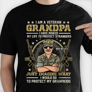 I Am A Veteran Grandpa - Gift For 4th Of July - Personalized Unisex T-Shirt.