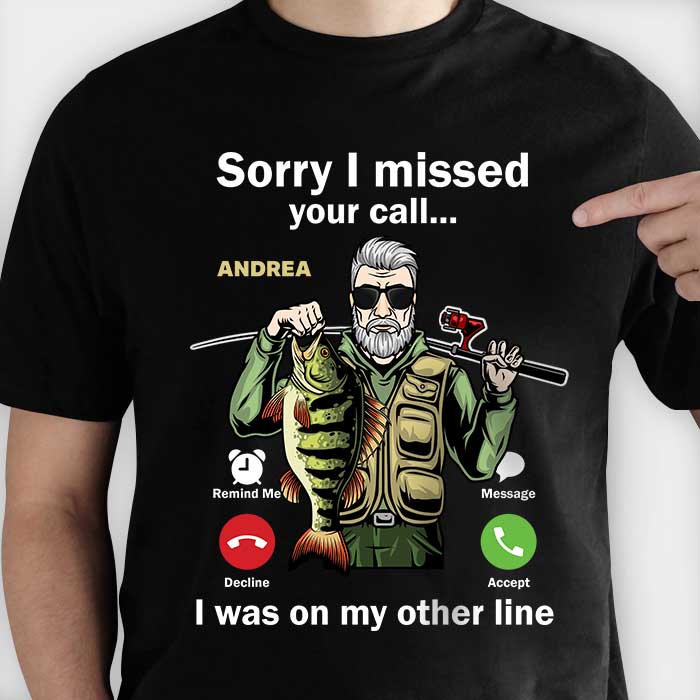I Was On My Other Line - Personalized Unisex T-Shirt.
