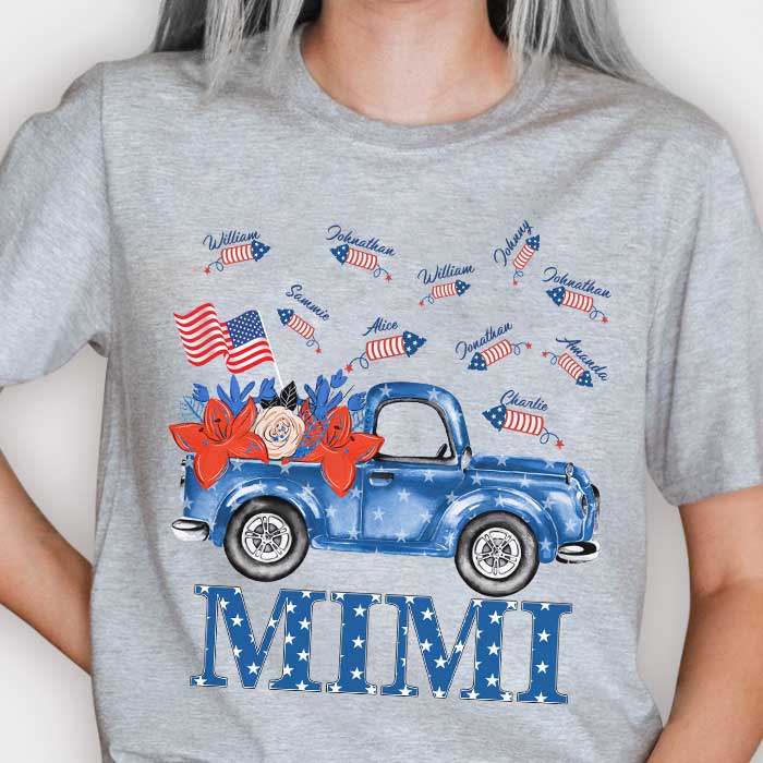 Nana Firecracker - Gift For 4th Of July - Personalized Unisex T-Shirt.