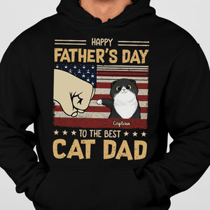 Happy Father's Day To The Best Cat Dad - Gift for Dad, Personalized Unisex T-Shirt.