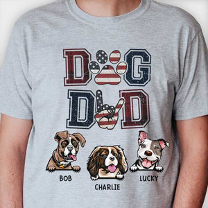 Dog Dad Rock - Gift for Dad, Personalized Unisex T-Shirt.