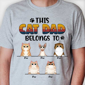 This Cat Dad Belongs To - Gift for Cat Dad, Cat Mom - Personalized Unisex T-Shirt, Hoodie.