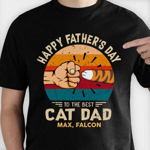 Happy Father's Day To Cat Dad - Gift for Dad, Personalized Unisex T-Shirt.