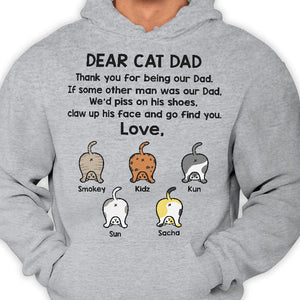 Thank You For Being Our Dad Funny Cat Butt - Gift for Dad, Personalized Unisex T-Shirt.