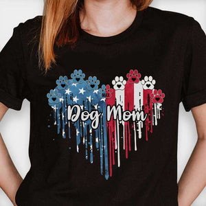 American Dog Lovers Heart Watercolor - Gifts For 4th Of July - Personalized Unisex T-Shirt.