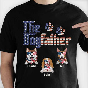 The American Dog Father - Gift For 4th Of July - Personalized Unisex T-Shirt.