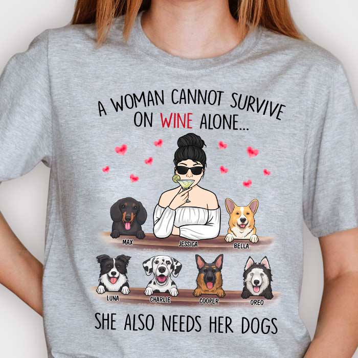 A Woman Cannot Survive On Wine Alone She Also Needs A Snoopy T-Shirt -  TeeNavi