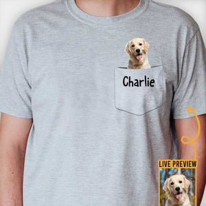 Put Your Pet In The Pocket Upload Image - Gift For Dog Lovers, Personalized Unisex T-Shirt.