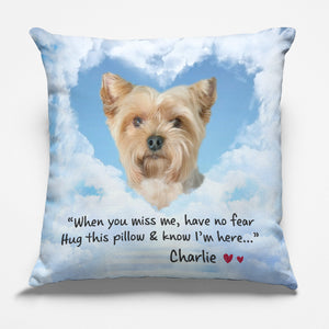 Custom Photo I'm In Heaven But My Heart's Always Here With You - Memorial Personalized Custom Pillow - Sympathy Gift, Gift For Pet Owners, Pet Lovers