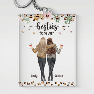 We're Sisters Forever - Besties Personalized Custom Rectangle Shaped Acrylic Keychain - Gift For Best Friends, BFF, Sisters