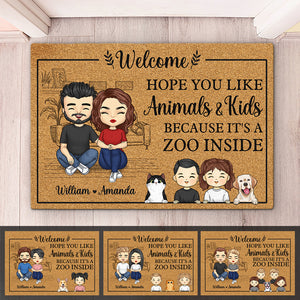 Hope You Like, It's A Zoo Inside - Family Personalized Custom Decorative Mat - Gift For Family Members