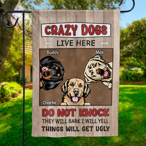Don't Knock, They'll Bark & I'll Yell - Dog Personalized Custom Flag - Gift For Pet Owners, Pet Lovers