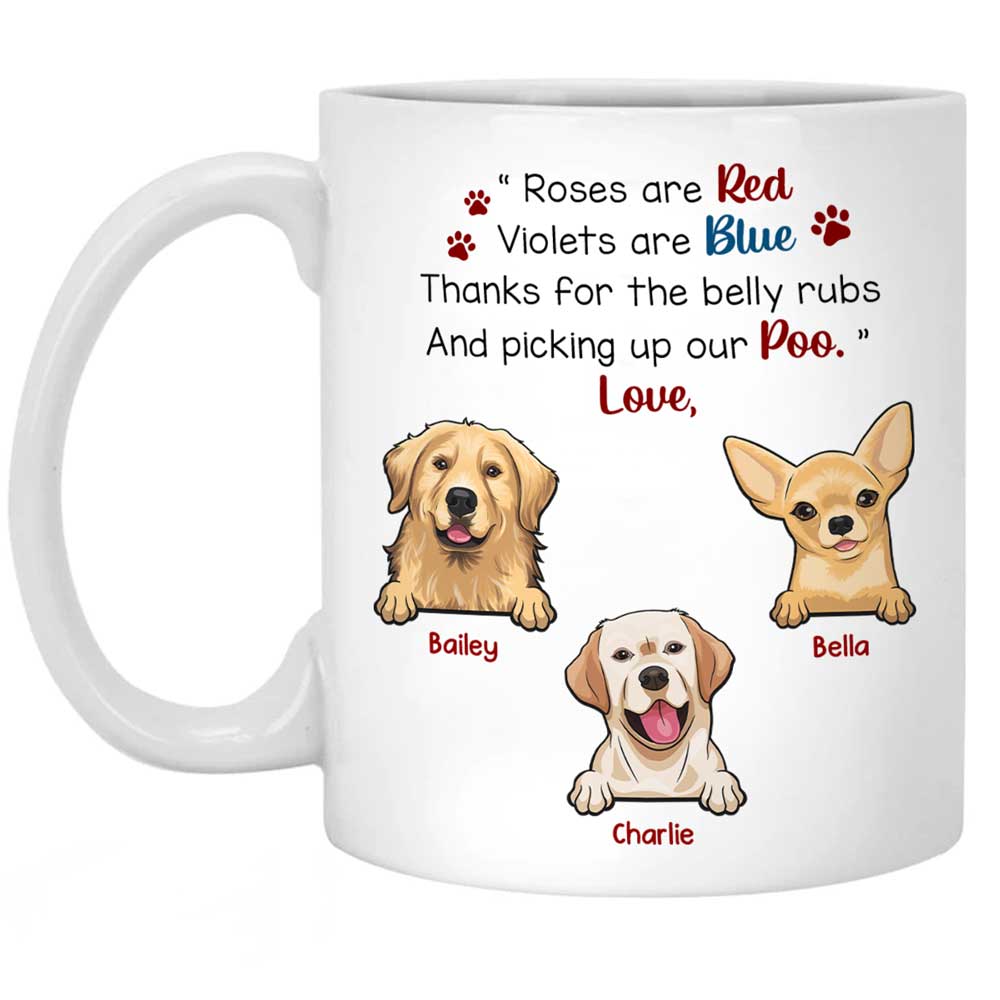 Roses are Red Violets Are Blue, Personalized Mug, Custom Gift for Dog Lovers