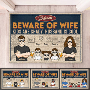 Welcome, Beware Of Us - Family Personalized Custom Decorative Mat - Gift For Family Members