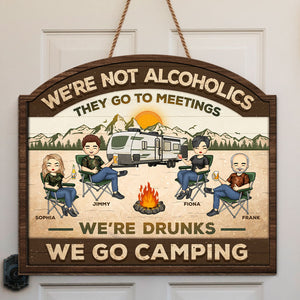 We Go Camping - Camping Personalized Custom Shaped Home Decor Wood Sign - House Warming Gift For Best Friends, BFF, Sisters, Camping Lovers