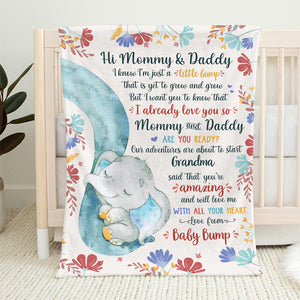 Custom Blanket - Personalized Baby Shower, Gender Reveal Gifts For New Moms, New Dads, New Parents - A Little Bump