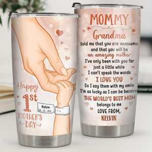 How Lucky I Am To Be Your Baby - Family Personalized Custom Tumbler - Mother's Day, Gift For First Mom