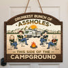 This Side Of The Campground - Camping Personalized Custom Shaped Home Decor Wood Sign - House Warming Gift For Best Friends, BFF, Sisters, Camping Lovers
