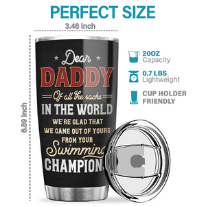 We're Glad That We Came Out Of Yours - Family Personalized Custom Tumbler - Father's Day, Birthday Gift For Dad