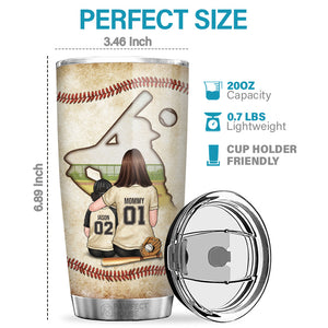 Behind Every Baseball Player - Family Personalized Custom Tumbler - Gift For Family Members