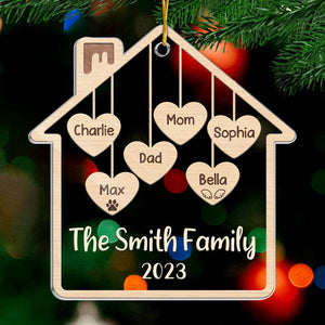 Home To Home Heart To Heart - Family Personalized Custom Ornament - Acrylic Custom Shaped - Christmas Gift For Family Members