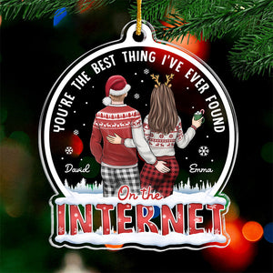 Of All The Weird Things - Couple Personalized Custom Ornament - Acrylic Snow Globe Shaped - Christmas Gift For Husband Wife, Anniversary