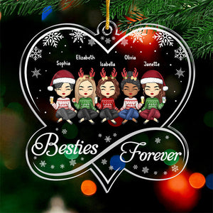 Toujours ma sœur, pour toujours mon amie - Décoration personnalisée pour meilleure amie - En acrylique en forme de cœur infini - Cadeau de Noël pour meilleures amies, meilleures amies, sœurs