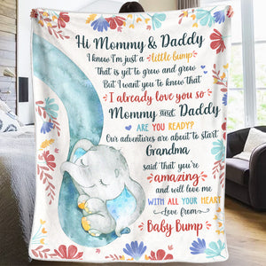 Custom Blanket - Personalized Baby Shower, Gender Reveal Gifts For New Moms, New Dads, New Parents - A Little Bump