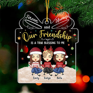 We Will Always Be Friends - Bestie Personalized Custom Ornament - Acrylic Gift Box Shaped - Christmas Gift For Best Friends, BFF, Sisters