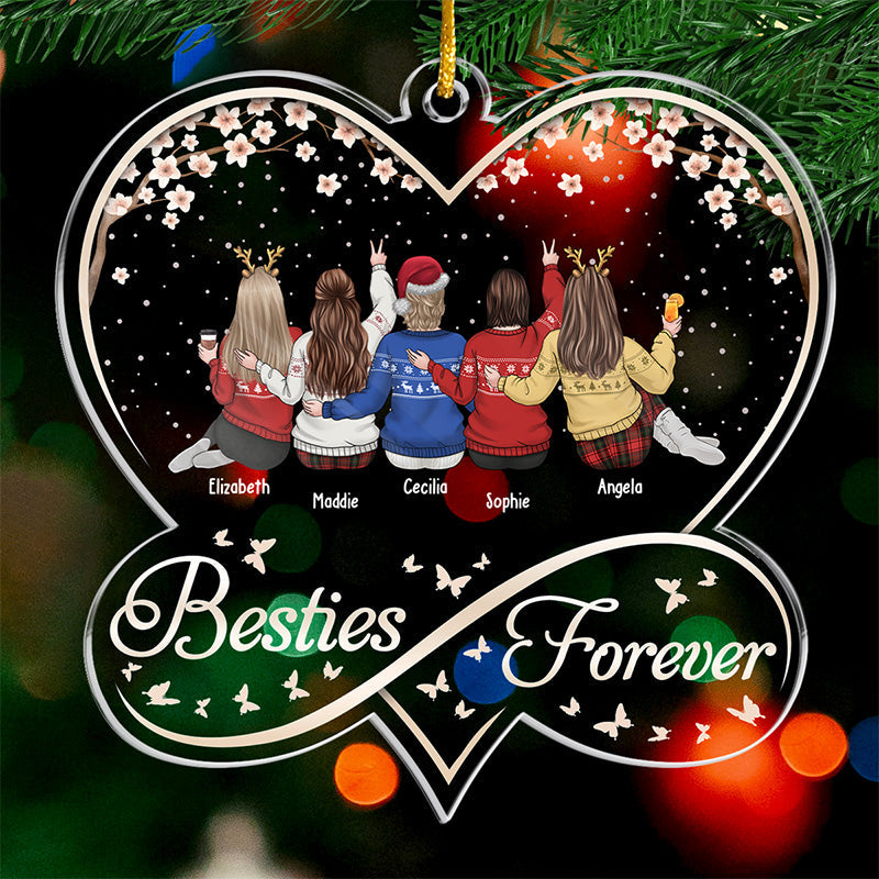 Tu es mon peuple - Ornement personnalisé Bestie - En acrylique en forme de cœur infini - Cadeau de Noël pour meilleures amies, BFF, sœurs