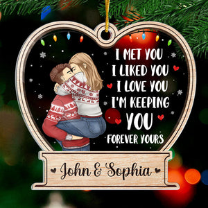 Forever Yours I Love You - Couple Personalized Custom Ornament - Acrylic Custom Shaped - Christmas Gift For Husband Wife, Anniversary