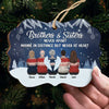 Brothers And Sisters Never Apart - Personalized Custom Benelux Shaped Wood/Aluminum Christmas Ornament - Gift For Siblings, Christmas New Arrival Gift