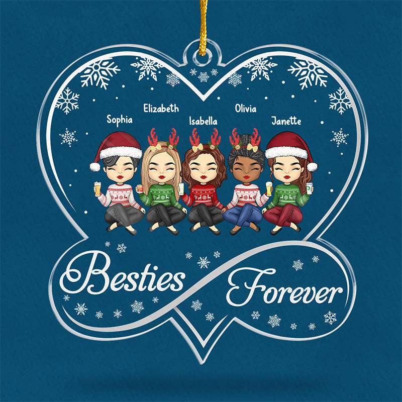 Toujours ma sœur, pour toujours mon amie - Décoration personnalisée pour meilleure amie - En acrylique en forme de cœur infini - Cadeau de Noël pour meilleures amies, meilleures amies, sœurs