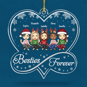 Toujours ma sœur, pour toujours mon amie - Décoration personnalisée pour meilleure amie - En acrylique en forme de cœur infini - Cadeau de Noël pour meilleures amies, meilleures amies, sœurs