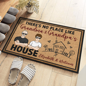 Welcome To Grandpa Grandma House - Family Personalized Custom Decorative Mat - Gift For Grandma, Grandpa