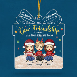 We Will Always Be Friends - Bestie Personalized Custom Ornament - Acrylic Gift Box Shaped - Christmas Gift For Best Friends, BFF, Sisters