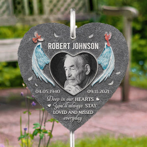 Custom Photo You Will Always Be Loved - Memorial Personalized Memorial Garden Slate & Hook -  Sympathy Gift, Gift For Family Members