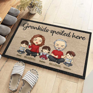 Grandkids Spoiled Here - Family Personalized Custom Decorative Mat - Gift For Grandparents