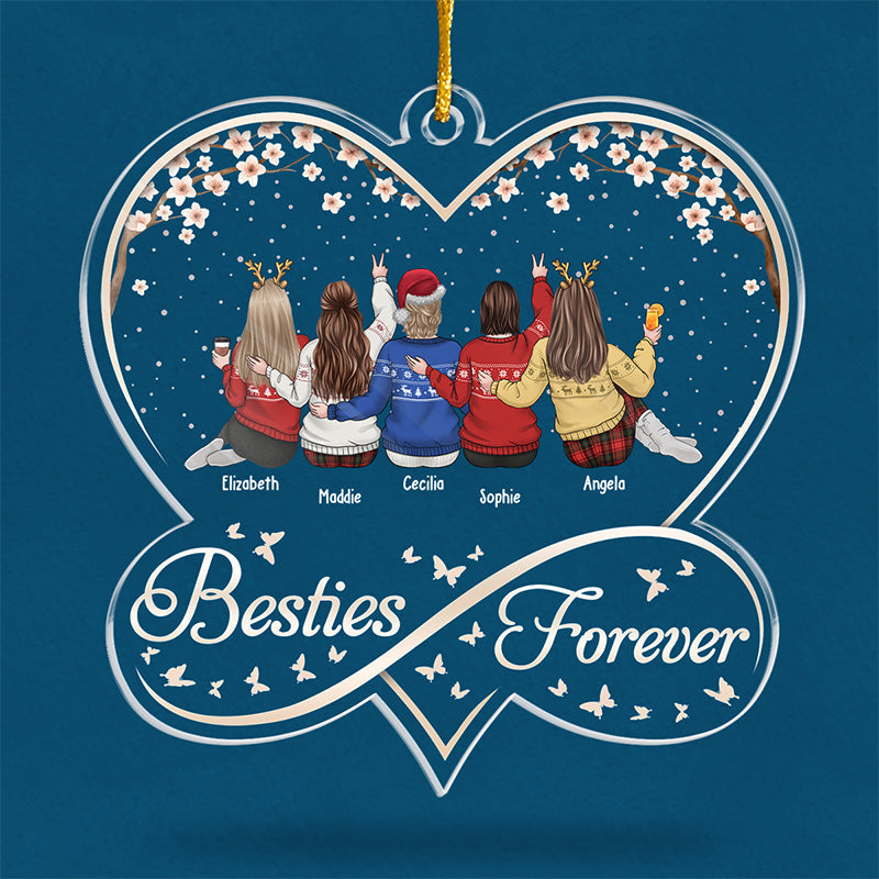 Tu es mon peuple - Ornement personnalisé Bestie - En acrylique en forme de cœur infini - Cadeau de Noël pour meilleures amies, BFF, sœurs